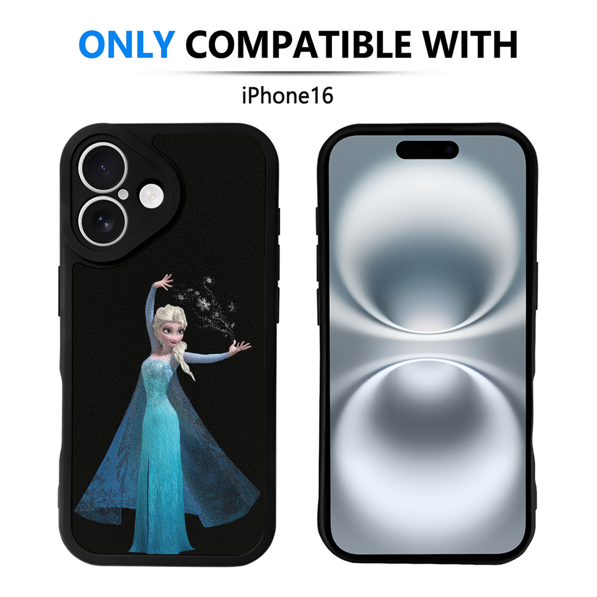 （画像用） アナと雪の女王 アンナ エルサ Frozen Anna Elsa 【iPhone 16シリーズ対応】シリコンスマホケース（レザー調） 材質：シリコン